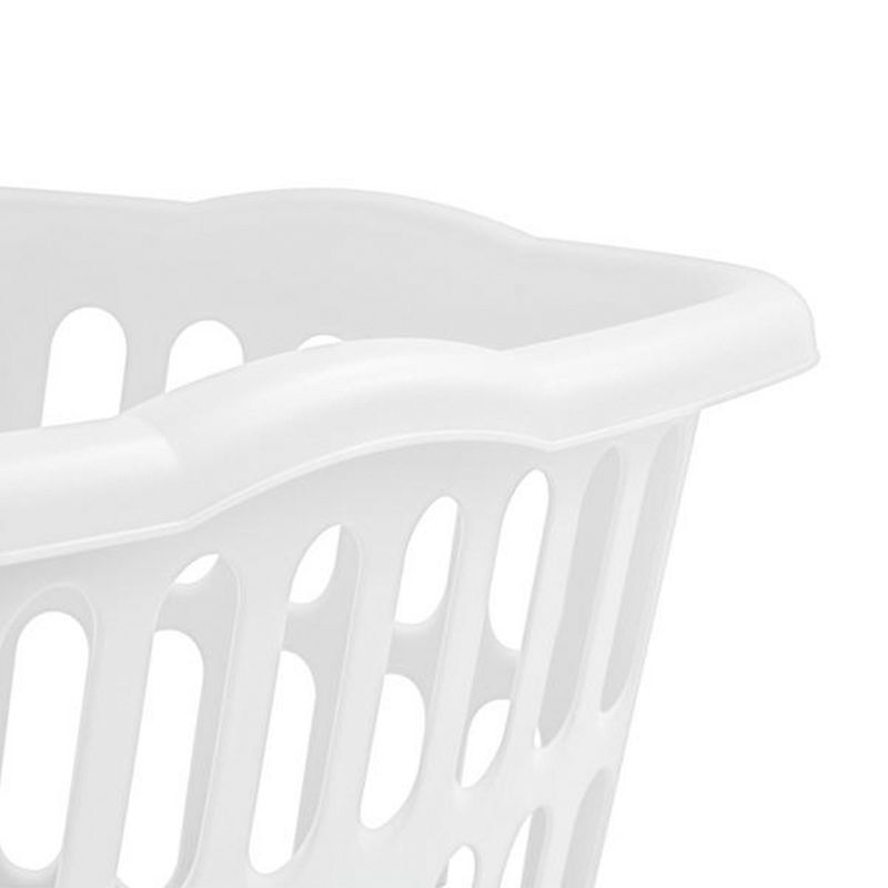Sterilite 1.5 Bushel Rectangular Laundry Basket, Plastic, Classic Design for Carrying Clothes to and from the Laundry Room, White, 12-Pack, 3 of 7
