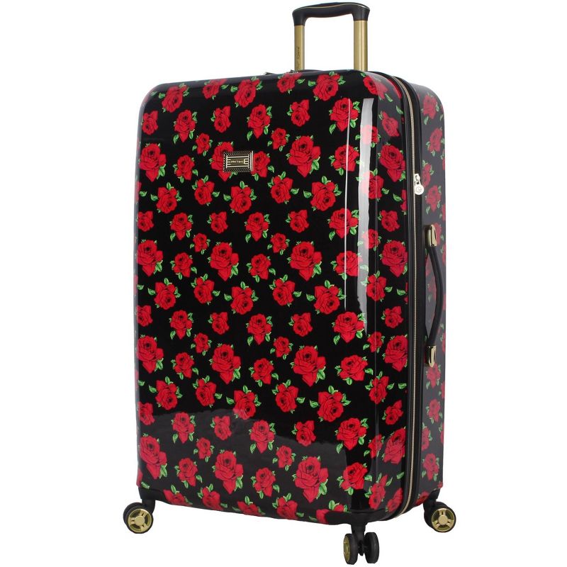 Betsey Johnson Expandable Hardside Large Checked Spinner Suitcase, 1 of 7