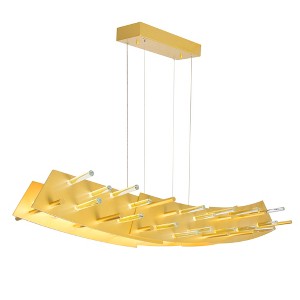 CWI Lighting Gondola LED Chandelier With Satin Gold Finish - 1 of 3