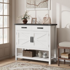 Jojoka Farmhouse Console Table with 2-Door Cabinet & 2 Drawers,Entryway Table with Storage Shelf - 1 of 4