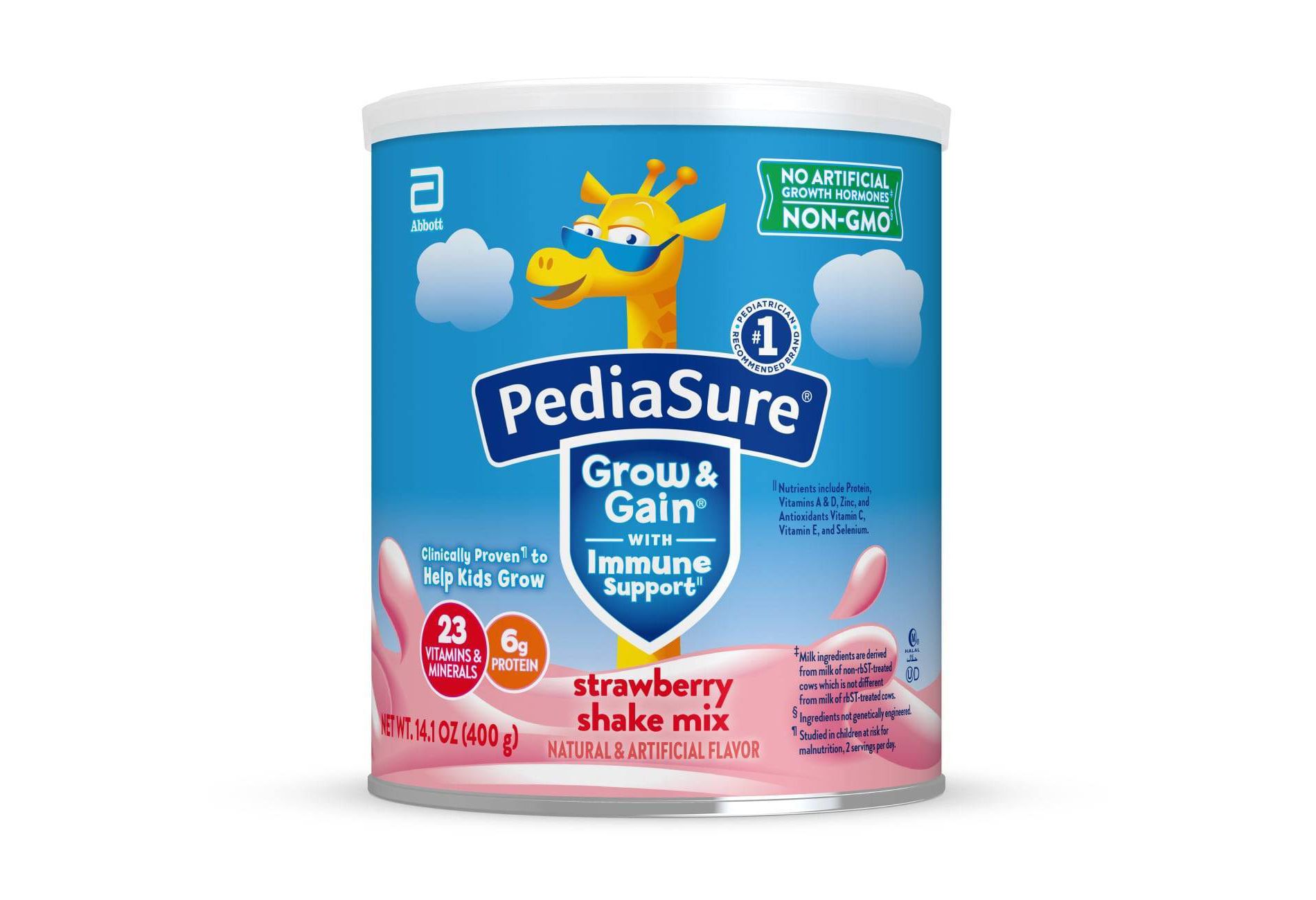 PediaSure Grow & Gain Non-GMO Shake Mix Strawberry Powder - 14.1oz