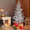 VINGLI 4ft Lighted Artificial Pine Tree, Flocked Christmas Tree with 325 Warm White Lights, 48 Branches - 2 of 4