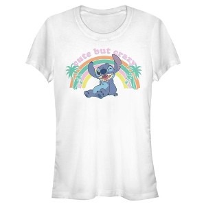 Juniors Womens Lilo & Stitch Cute But Crazy T-Shirt - 1 of 4