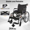 Wheelchairs for Adults,Premium Comfortable Transport Wheelchair Lightweight Foldable,Portable Transfer Chair with Swing-Away footrests and Anti Tipper - 2 of 4