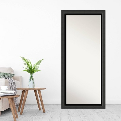 Tuxedo Black Full Length Rectangular Wood Floor Mirror