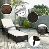 79'' Brown Patio Wicker Chaise Lounge Chair with Pillow and Adjustable Backrest - 4 of 4