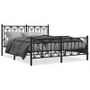 vidaXL Metal Bed Frame without Mattress with Footboard Black 59.1"x78.7" - 2 of 4