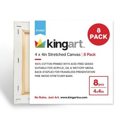 KINGART Stretched Canvas 4x4 8 pc