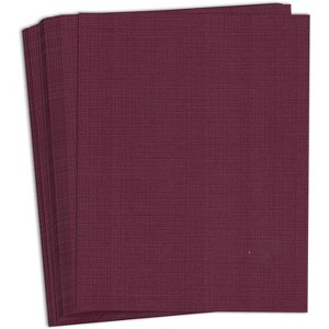 Hamilco Burgandy Linen Textured Cardstock Thick Paper - 11 x 17" Heavy Weight 80 lb Cover Card Stock - 25 Pack - 1 of 4