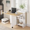 Folding Dining Table with 2 Tier Storage-Extendable Drop Leaf Space Saving Kitchen Dining Room Tables for 4 - 4 of 4