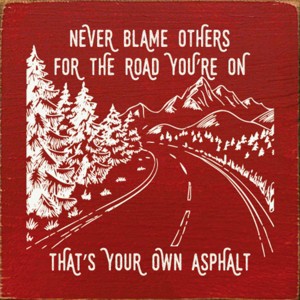 Slickblue Funny Road Quote Wood Sign – Rustic Humor Decor for Wall or Shelf – 7x7 Inches, 10 Color Options - 1 of 3