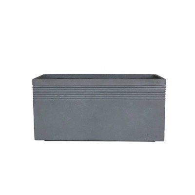 31.5" Kante Lightweight Concrete Modern Rectangular Outdoor Planter Gray - Rosemead Home & Garden, Inc.