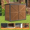 ORRD 50.4"L×26.8"W×41"H Outdoor Storage Cabinet. Brown metal-framed garden tool shed for backyard/patio/lawn. - 4 of 4