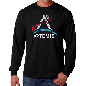 LA Pop Art NASA Artemis Logo - Men's Word Art Long Sleeve T-Shirt - 1 of 4