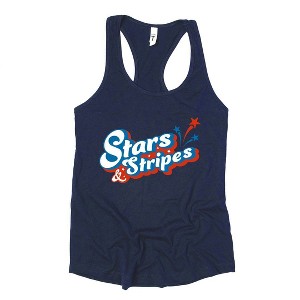 Simply Sage Market Women's Stars and Stripes Firework Racerback Tank - 1 of 4