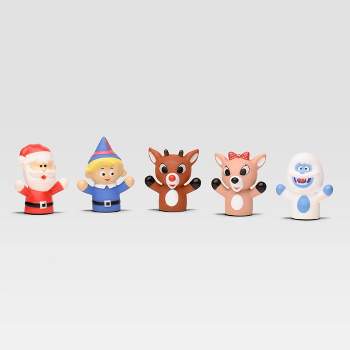 Rudolph the Red-Nosed Reindeer Finger Puppets - Christmas - 5pc