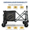 YARDSIGHT Collapsible Folding Wagon Cart, 220 lbs Heavy-Duty Utility Cart with All-Terrain Wheels and Side Storage for Camping, Shopping, Gardening - 4 of 4