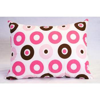 Bacati - Mod Dots/str Pink/Choc Boudoir Pillow