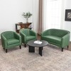 KINWELL 50"W Tufted Faux Leather Upholstered Small Loveseat Sofa - 4 of 4