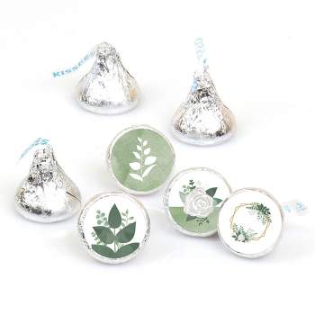 Big Dot of Happiness Boho Botanical - Greenery Party Round Candy Sticker Favors - Labels Fits Chocolate Candy (1 sheet of 108)