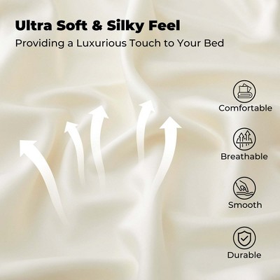 Cream Full Satin Down Alternative Comforter Set