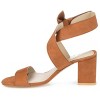 Journee Signature Womens Genuine Leather Hether Hook and Loop Block Heel Sandals - 2 of 4