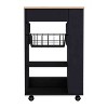 NicBex 1 Drawer Rolling Kitchen Island Cart with 2 Open Shelves and 1 Rack,Kitchen Island on Wheels with Storage,Island Table for Kitchen - 4 of 4