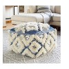 Mark & Day Otterthal 14"H x 22"W x 22"D Bohemian/Global Dark Blue Pouf - 2 of 2