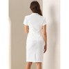 INSPIRE CHIC Women's Short Sleeve Blazer Jacket Pencil Skirt Business Suit Set 2 Pcs - 4 of 4