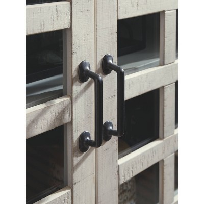 Transitional Whitewash Adjustable Office Accent Cabinet