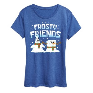 Women's - SpongeBob SquarePants - Frosty Friends Short Sleeve Graphic T-Shirt - 1 of 4