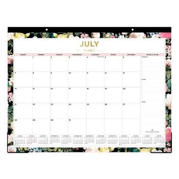 Day Designer  2024-25 Monthly Desk Pad 17"x22" Trim Tape with Perforation Les Fleurs
