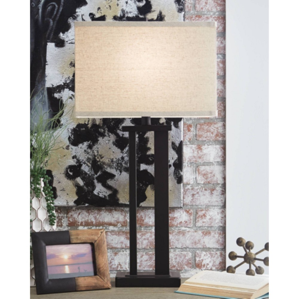 Set of 2 Aniela Metal Table Lamps Bronze - Signature Design by Ashley: Industrial Style, UL Listed, 3-Way Switch