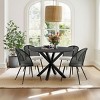 Modern Black Rattan Dining Chairs Set Of 4 Bouclé Dining Chair Cane Back Dining Room Chairs With Metal Leg,Upholstered Armless Dining Chair-Cuddlewood - 2 of 4