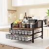Metal & Wood Coffee Bar Organizer, Multi-Function K-Cup Holder with Syrup & Condiment Storage - 3 of 4