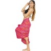 LA LEELA Women's Sarong Bikini Skirt Swimwear Cover up Bathing suit Summer Wraps Swimsuit Beach Wrap Coverups for Women One Size Red, Leaf - 2 of 4