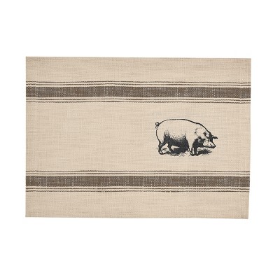 C&F Home Pig Feed Sack Cotton Placemat Set of 6