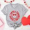 S.W.Smiley Peace Love Valentine Smiley - Women's Short Sleeve Graphic T-Shirt - 2 of 4