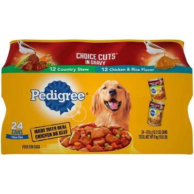 Pedigree Choice Cuts In Gravy Country Stew & Chicken & Rice Wet Dog Food - 13.2oz/24ct Variety Pack