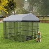Gulches Large Dog Kennel Outdoor Pet Pens Dogs Run Enclosure Animal Hutch Metal Coop Fence with Roof Cover(6.6'L x 6.6'W x 6.4'H) - 2 of 4