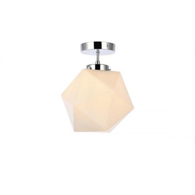 Elegant Lighting Lawrence 1 light chrome and white glass flush mount