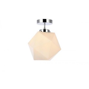 Elegant Lighting Lawrence 1 light chrome and white glass flush mount - 1 of 4