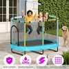Hooseng 60" Oval Trampoline for Kids, 5 FT Indoor & Outdoor Toddler Trampoline with Safety Enclosure, Adjustable Gymnastics Bar, Swing & Toys - 3 of 4
