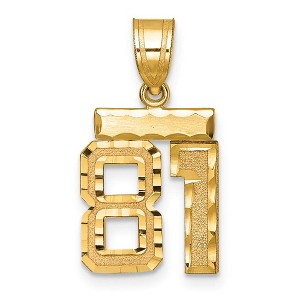 Black Bow Jewelry 14k Yellow Gold, Varsity Collection, Small D/C Pendant Number 81 - 1 of 4