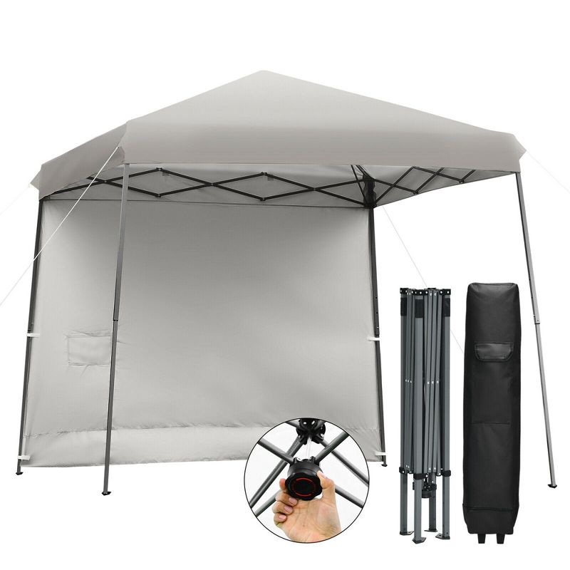 Costway 10ft X 10ft Pop Up Tent Slant Leg Canopy W/ Roll-up Side Wall, 1 of 11