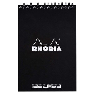 Rhodia Wirebound Notepad - Dot grid 80 sheets - 6 x 8 1/4 - Black cover - 1 of 3