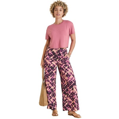 VENUS Womens Linen Wide Leg Pants