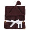 Hudson Baby Infant Girl Knitted Baby Lounge Stroller Wrap Sack, Burgundy, One Size - 2 of 3