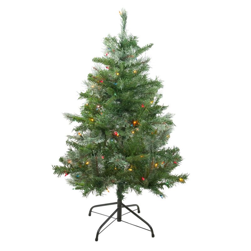 Northlight 4' Pre-Lit Mixed Cashmere Pine Artificial Christmas Tree - Multi Lights, 1 of 5