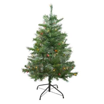 Northlight 4' Pre-Lit Mixed Cashmere Pine Artificial Christmas Tree - Multi Lights